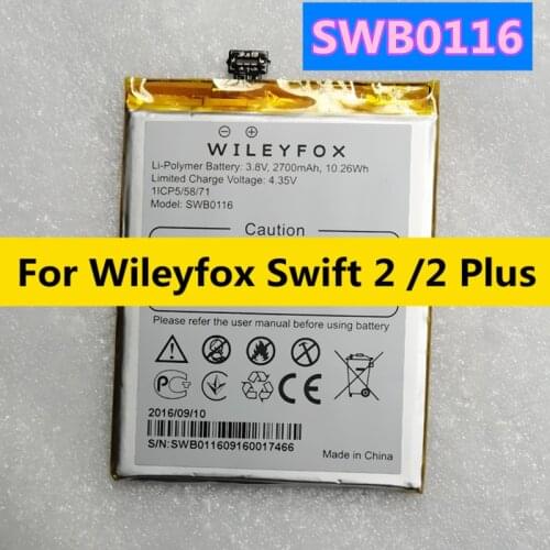 Original 2700mAh Battery SWB0116 For Wileyfox Swift 2 /2 Plus Mobile Phone Battery