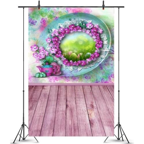 Easter Wood Board Backdrop Flower Scene Newborn Baby Shower Kids Birthday Party Portrait Photography Background Photo Studio