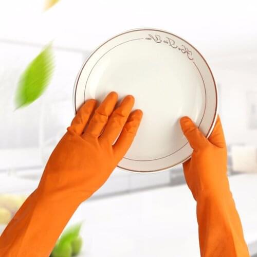 Kitchen Dishewashing Gloves House Cleaning Water-proof Rubber Washing Gloves Long Sleeve silicone gloves cleaning Tools