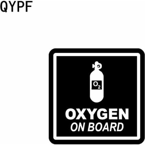 QYPF 10.2CM*10.2CM OXYGEN ON BOARD Vinyl Decal Funny Car Sticker Black Silver C14-0122