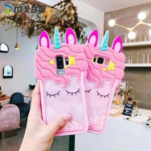 Unicron Case For Samsung Galaxy S20 Ultra S10 S9 S8 Plus S7 Edge S6 J6 J4 Plus Cartoon Quicksand Liquid Stars Silicone Cover