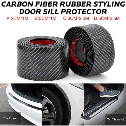 Car Stickers Carbon Fiber Rubber Styling Door Sill Protector Goods For Audi A3 8P 8I 8V A4 A5 A6 B5 B6 B7 B8 C5 C6 C7 Q5 Q7