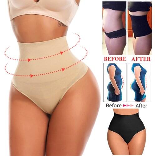 Women High Waist Tummy Control Panties Thong Panty Shaper Slimming Underwear Butt Lifter Belly Shaping Cincher Brief Body Shaper