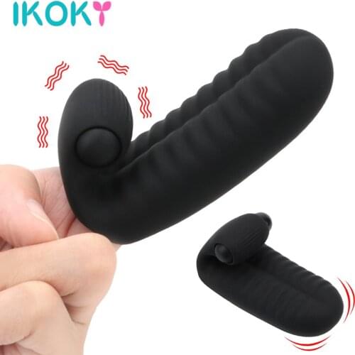 IKOKY Double Finger Vibrator Silicone Couples Foreplay Clitoris Stimulator Sex Toys for Women Vagina Stimulation G-spot Massager