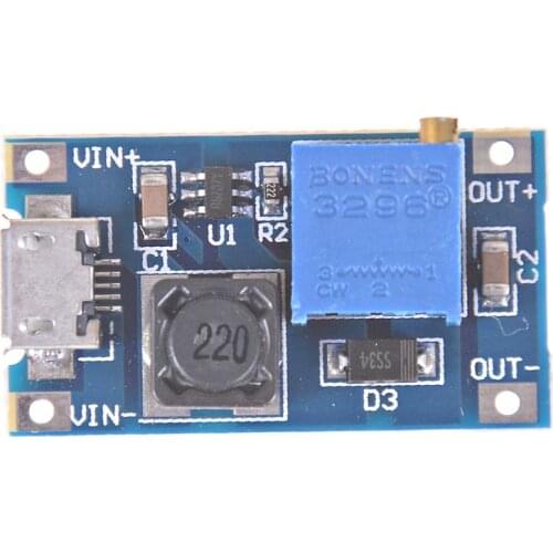 High Quality DC-DC USB 2~24V To 5~28V 2A Boost Step Up Adjustable Regulator Power Module