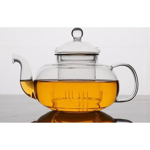 High quality Heat Resistant Glass Flower Tea Pot,Practical Bottle Flower TeaCup Glass Teapot with Infuser Tea Leaf Herbal Coffee