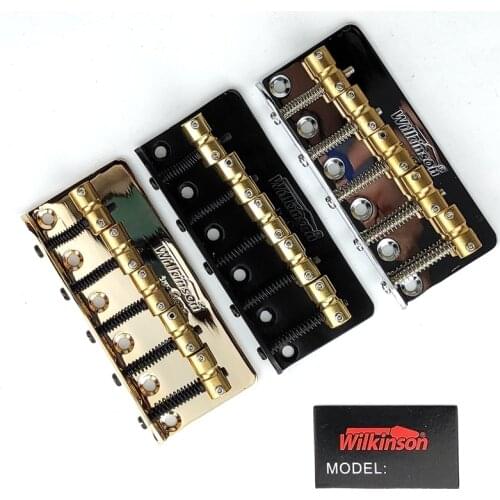 WBBC5 Bass Guitar Bridge Wilkinson Brass Saddles in Chrome, Black or Gold