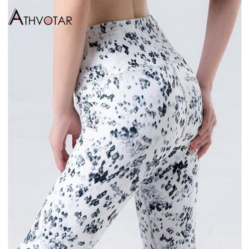 ATHVOTAR Printed Leggings Women High Waist Sport Push Up Leggings Fitness Elasticity Running Workout Leggings Women