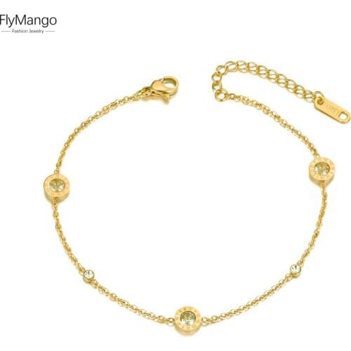 Trendy Rose Gold Love Roman Numeral Anklets For Women Titanium Steel Foot Link Chain Anklet Female Jewelry A19022