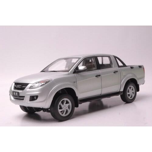 1:18 Diecast Model for JMC Yuhu Silver Pickup Alloy Toy Car Miniature Collection Gift Trunk China Brand