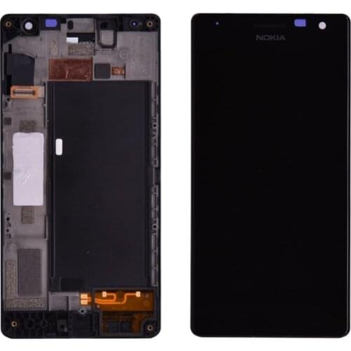100% Original For Nokia Lumia 730 735 LCD Display Touch Screen Digitizer Assembly with Frame Free shipping