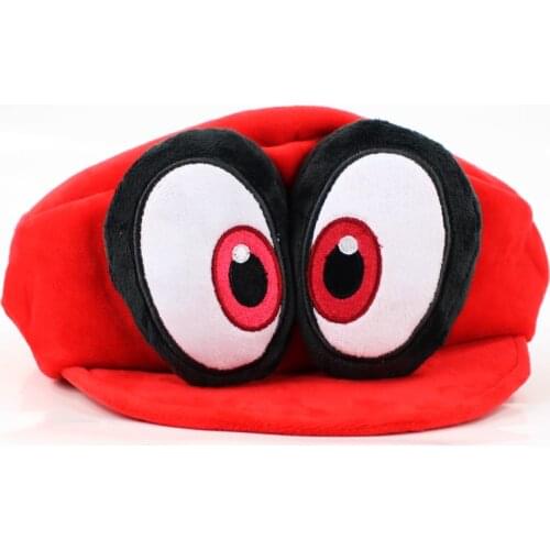 12cm tall 23cm width Super Mario Plush Toys Red Cappy Hat Cosplay Soft Stuffed Cartoon Plush Doll