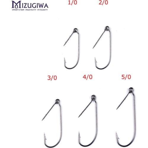 25pcs Weedless Barbed Fishing Hook Size 1/0-5/0 High Carbon Steel Bass Single Hook For KH Fishing Soft Plastic Bait Lure Holder