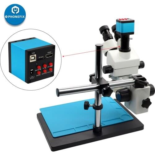 3.5-90X Simul Focal Trinocular Stereo Zoom Microscope 1080P 38MP 2K HDMI Digital USB Camera For Phone Soldering PCB Repair Tool