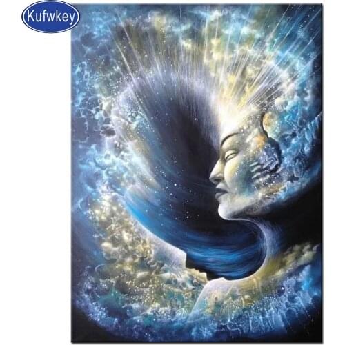 Diamond mosaic fantasy woman full diamond embroidery scenery YHAterfall crystal diamond sets diy diamond painting cross stitch