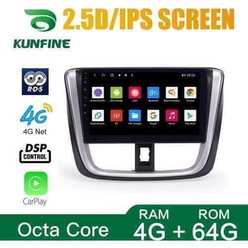 Android Core 1024*600 Octa 10.0 Car DVD GPS Navigation Player Deckless Car Stereo for Toyota Vios 2017 Sedan 2016 Headunit Radio