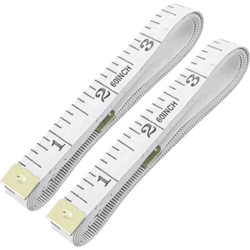 AU42 -Tailor Craft Flexible Ruler Tape Measure White 1.5M 4.92Ft 2pcs