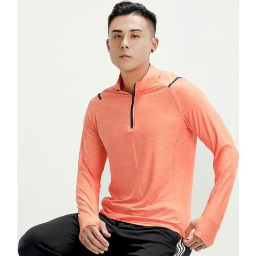 Quick Dry Shirt MenS Long Sleeve Spring Summer Thin Bodysuit Sports Leader Student Youth Korean Running Fitness Half Zipper Top
