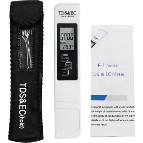 Digital Water Quality Tester TDS EC Meter Range 0-9990 3-in-1Multifunctional Water Purity Temperature Meter PPM Tester