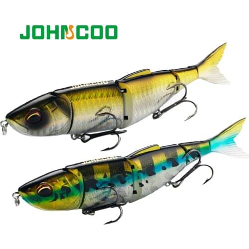 JOHNCOO 135mm 20g Jointed Swimbait Sinking Hard Bait Fishing Lure Textured Lifelike Skin Curvy 'S' Swim for Bass Trout Pike
