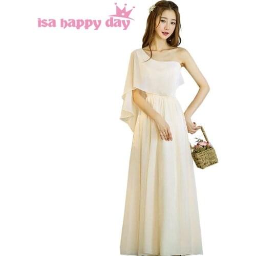 Beautiful women summer girls elegant long one shoulder a-line gown dress sleeveless womens evening occasion dressses H4172