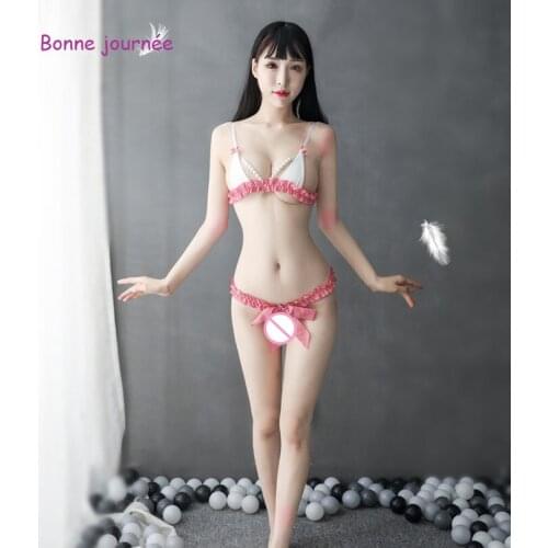 Micro Bikini Extreme Sexy Butterfly Pearl Panties Bra Anime Cosplay Cute Lolita Lingerie Sex Outfits for Women Fantasy Lingerie