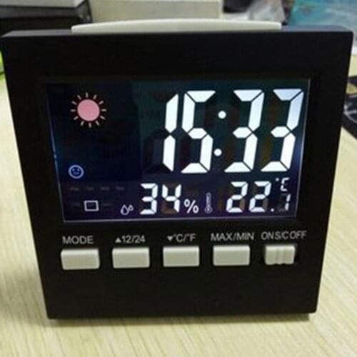 Multi-function Weather Station Alarm Clock Thermometer Wireless Temperature Humidity Meter Clocks Home Bedroom Dormitory Decor