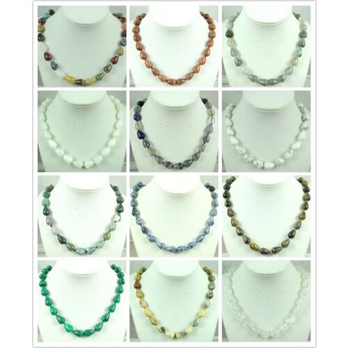 Natural stone Turquoises Quartz Crystal Opal lapis tiger eye Water droplets pendant for diy Jewelry making necklace Accessories