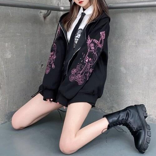 New arrival Hot Sale Autumn Winter Women Japanese Harajuku Preppy Style embroidered loose Baseball Long Sleeve Fashion Coat Y871