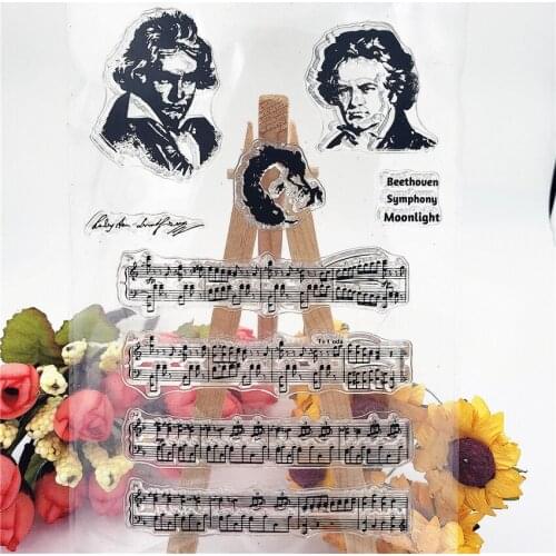 NEW 11*16cm Playing piano Transparent Silicone Rubber Clear Stamps cartoon for Scrapbooking/DIY Easter wedding album