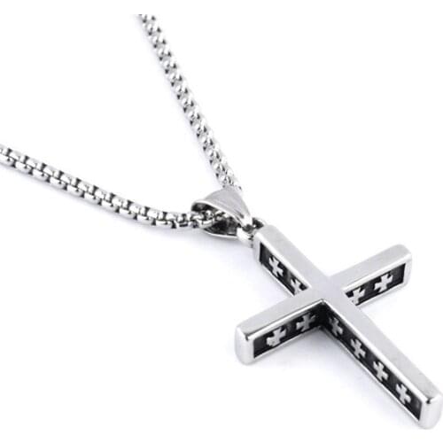 Necklaces Crucifix Christian Ornament Gift Simple Fashion Cross Chain Necklace For Women Men Ladies Jewelry Silver Color Pendant