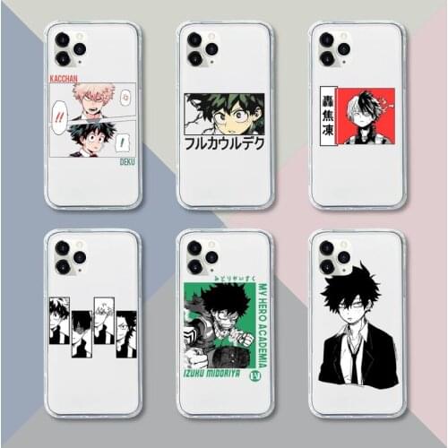 My hero academia anime Phone Case Transparent For iPhone 13 12 11 pro mini XS XR X max 5 6 s 7 8 plus Soft Clear Mobile bags