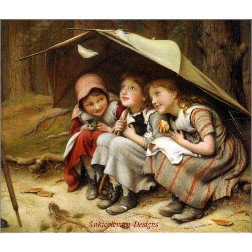Needlework for embroidery DIY DMC High Quality - Counted Cross Stitch Kits 14 ct Oil painting - Three Little Kittens