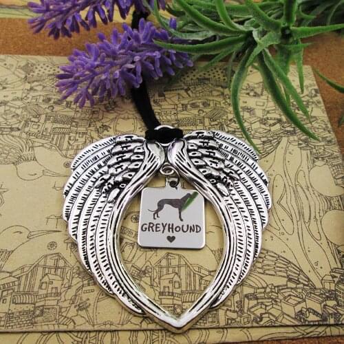 GREYHOUND HEART for earview mirror chram Christmas tree mirror dangle car accesories