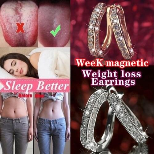 1 Pair Magnetic Slimming Earrings Earring Weight Loss Earrings Cubic Zirconia Magnetic Therapy Earrings Chakra Burning Fat Healt