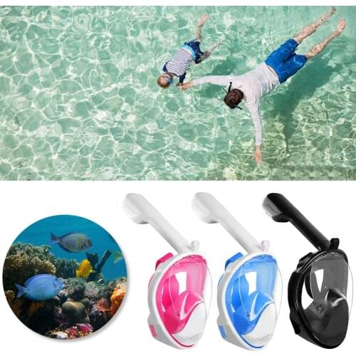 Universal Full Face Scuba Snorkeling Face Mask Underwater Diving Respirator Goggles Snorkeling Respiratory Masks Safe Waterproof