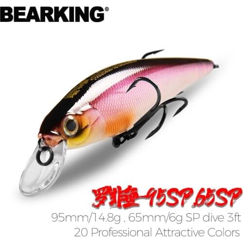 BEARKING Squad Minnow 95mm 14.8g 65mm 6g Tungsten weight system SP fishing lures assorted colors crank wobbler crank bait