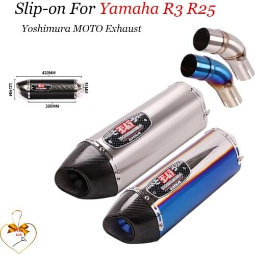Slip-on For Yamaha R3 R25 Modified Motorcycle Full System 51mm Stainless Yoshimura Exhaust Muffler Racing