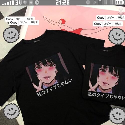 Japan Jabami Kakegurui sweet girls Short-Sleeves Summer Casual Harajuku Women Tops Harajuku Cute Yumeko Anime vintage T-Shirts