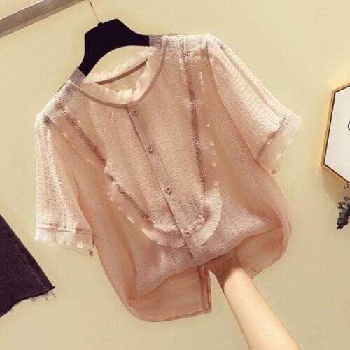 2021 Summer Style Vogue Women Ruffle Sleeve Neck Loose Fitted Shirts Casual Office Lady White Blouse Tops A134