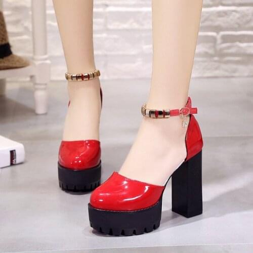 2021 Sexy Mary Jane New Women High Heels Black Women Pumps Female Platform Spring Thick with Autumn Round Single Shoes