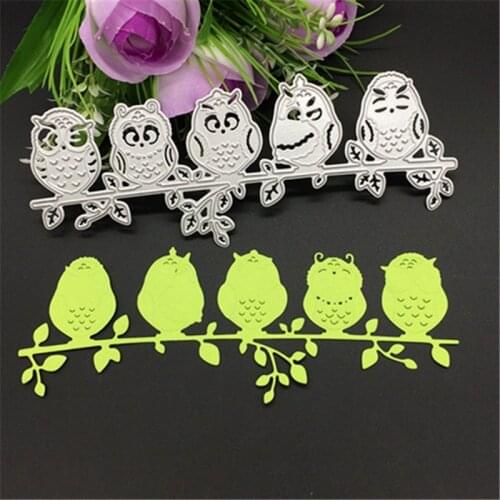 1Set 5 owls Cutting Dies Srapbook Card Envelope Decorative Symbol Steel Stencil Invitation Decorate Cut Dies