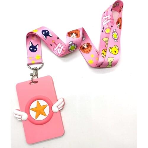 1 Pcs Japanese anime Card Captor Sakura Lanyard Key Chains Card Holders Bank Card Neck Strap Card Bus ID Holders