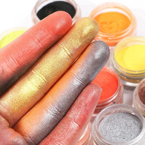 12colors/set Nail Glitter Colorful Nail Powder Dust Chrome Pigment Manicuring Art Decoration