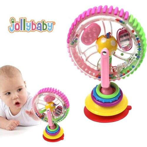 18*12cm Three-color Model Rotating Windmill Stroller Dining Chair with suction cups Educational Toys For Babies Ferris wheel toy