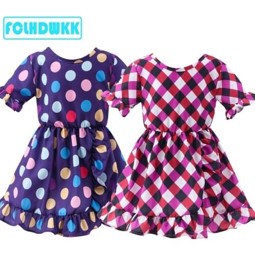 2019 Summer Girl Clothes Cotton Children Dresses Polka Dot Kids Dresses For Girls Fashion Toddler Baby Party Princess Dress