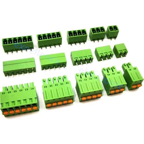 5sets Spring Type Plug with Button Terminal 15EDGKD-3.81mm Screw-free Male and Female Set