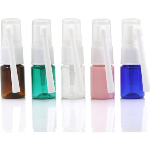 5ml Mini Transparent Rotation Mist Nasal Spray Bottles Empty Refillable Atomizer Plastic Medical Oral Sprayer Bottle 30pcs/lot