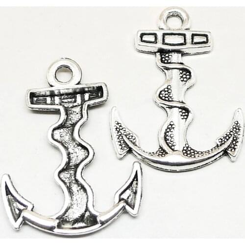 5PCS 34x25MM Vintage Anchor Charms For Necklace Bracelet Earring Keychain Men Trinket For DIY Jewelry Making Accessories