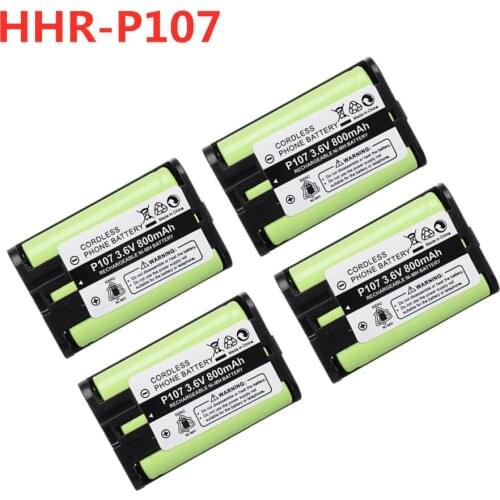 4pcs 3.6V 800mAh Cordless Phone NIMH Battery for Panasonic HHR-P107 HHRP107 HHRP107A/1B BB-GT1500 KX-FPG381 BB-GT1502 KX-TG2215B